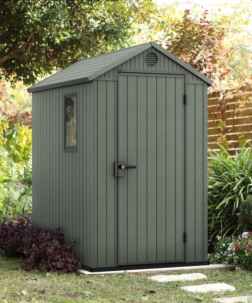 Abri de jardin robuste Keter Darwin 4 x 6 pi en résine verte