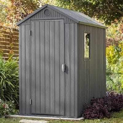Abri de jardin robuste Keter Darwin 4 x 6 pi en résine grise