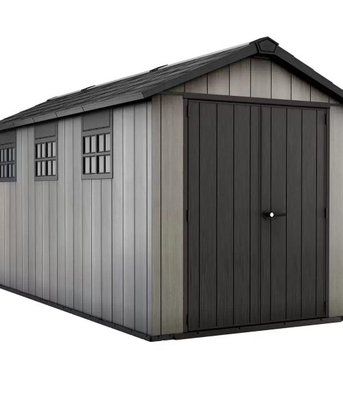Abri robuste Keter Oakland 7,5 x 15 pi en résine grise