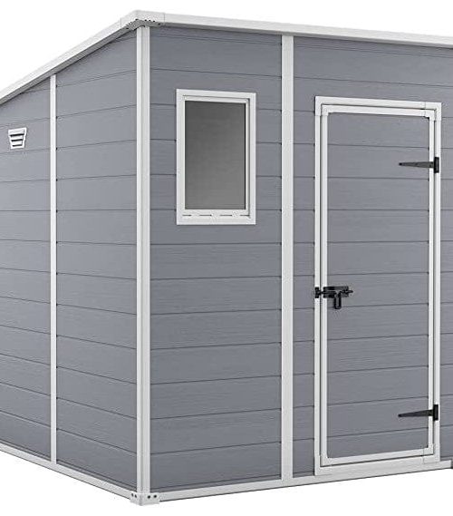 Abri de rangement Keter Manor 6 x 6 pi en résine grise à toit monopente